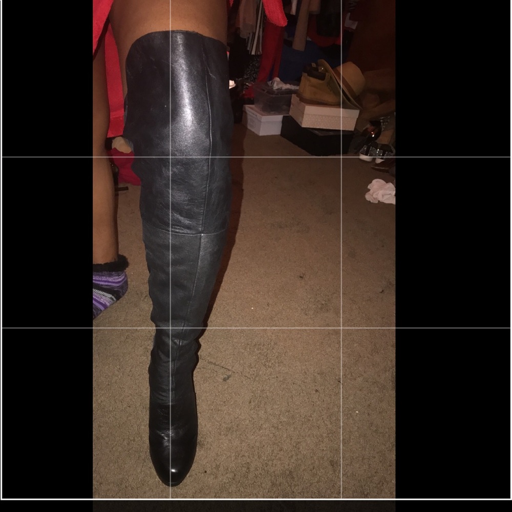 Black thigh high boots good condition sz 7